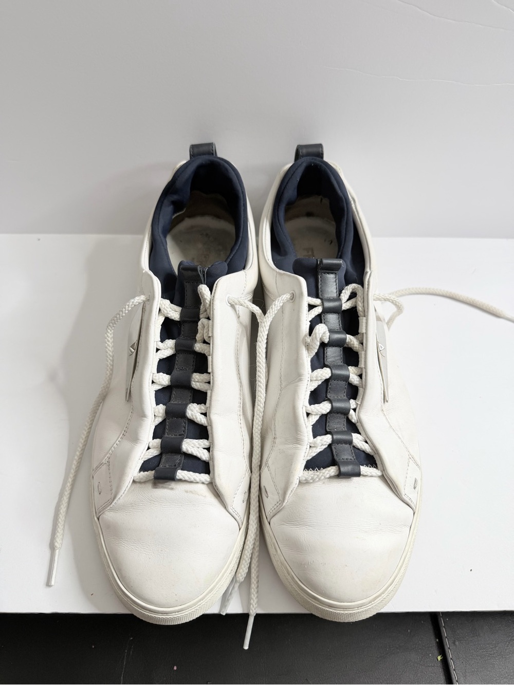 Fendi White Sneakers with Navy Accents